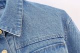 Metallic Printed Denim Jacket Women