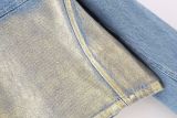 Metallic Printed Denim Jacket Women