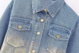 Metallic Printed Denim Jacket Women
