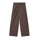 Double Pleated Wide Leg Trousers