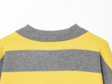 Striped Polo Collar Knit Sweater