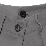 Double Pleated Wide Leg Trousers
