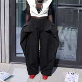 Double Pleated Wide Leg Trousers