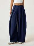 Straight Drape Wide Leg Trousers