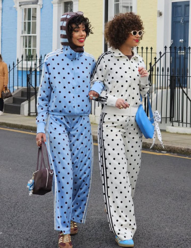 Retro Polka Dot 3-Stripe Tracksuit