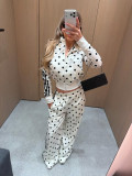 Retro Polka Dot 3-Stripe Tracksuit