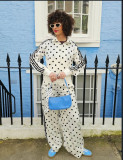 Retro Polka Dot 3-Stripe Tracksuit