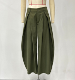 Straight Drape Wide Leg Trousers