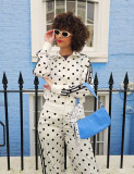Retro Polka Dot 3-Stripe Tracksuit
