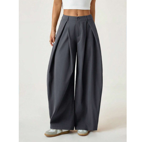 Straight Drape Wide Leg Trousers