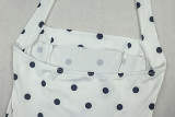 Black & White Polka Dot Halter Mini Dress