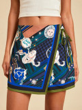 Elegant Tropical Print High Waisted Shorts