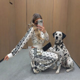 Retro Polka Dot 3-Stripe Tracksuit
