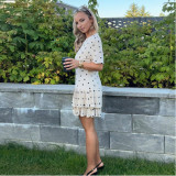 Polka Dot Short Sleeve Mini Dress