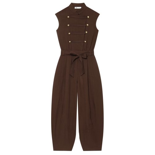 Coffee Brown Sleeveless Jumpsuit