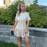 Polka Dot Short Sleeve Mini Dress