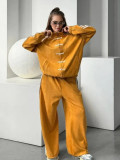 Neo-Chinese 3-Stripe Tracksuit Frog Button Retro Jacket & Wide Leg Pants Set