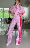 Drawstring Loose Top & Elastic Waist Pants 2-Piece Tracksuit