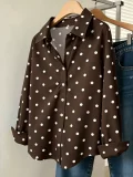 Graphic Overlay Button-Down Blouse