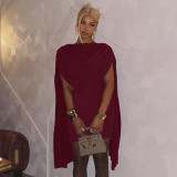 Architectural Pleated Cape Dress