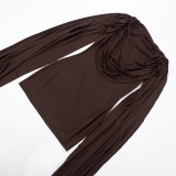 Architectural Pleated Cape Dress