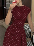 Iconic Hepburn Style Polka Dot Maxi Dress
