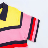 Trendy Multicolor Striped Knit Top Sweater for Women