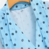 Elegant Bow Decor Polka Dot Halter Top