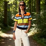 Trendy Multicolor Striped Knit Top Sweater for Women