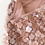 Romantic Petal Bling Sequin Bodycon Skirt