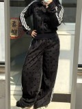 Retro Polka Dot 3-Stripe Tracksuit