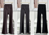 High-Waisted Zipper Pocket Flared Shark Pants for Women