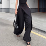 Asymmetric Patchwork Lantern Pants