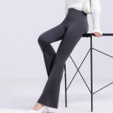 High-Waisted Zipper Pocket Flared Shark Pants for Women