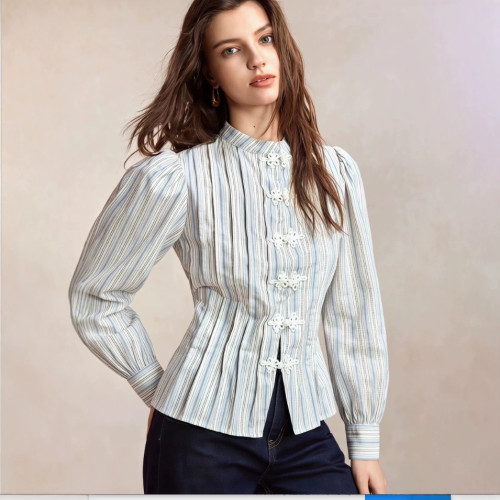 French Style Waist-Defined Casual Summer Shirt for Women