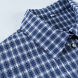 Cotton Vintage Plaid Cardigan for Women