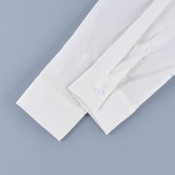 Cotton Lantern Sleeve Stand Collar Frog Button Shirt