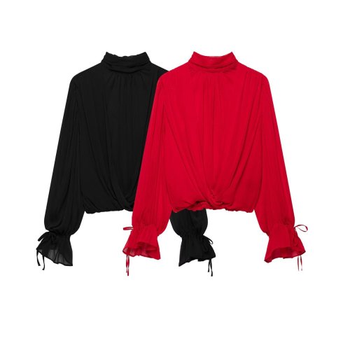 Chic Backless Bow Tie Ruched Top