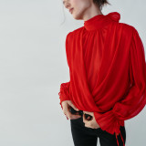 Chic Backless Bow Tie Ruched Top