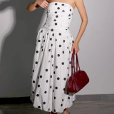 Chic Polka Dot Strapless Dress