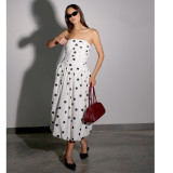 Chic Polka Dot Strapless Dress