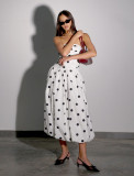 Chic Polka Dot Strapless Dress