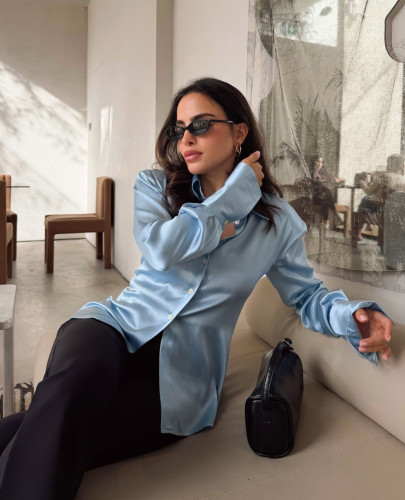Satin Slim-Fit Blouse