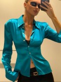 Satin Slim-Fit Blouse