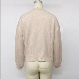 Solid Color New Chinese Style Knotted Cardigan Sweater