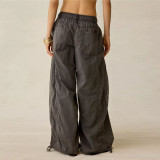 Women’s Street Style Loose Fit Cargo Wide Leg Pants