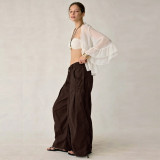 Women’s Street Style Loose Fit Cargo Wide Leg Pants