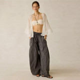 Women’s Street Style Loose Fit Cargo Wide Leg Pants