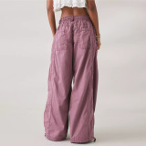 Women’s Street Style Loose Fit Cargo Wide Leg Pants