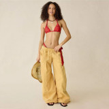 Women’s Street Style Loose Fit Cargo Wide Leg Pants